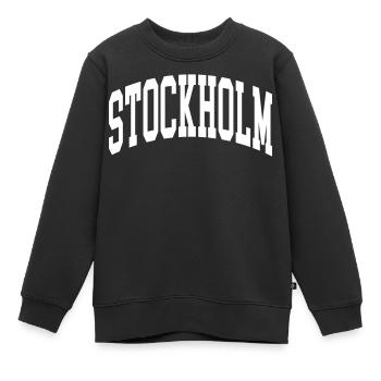 Stockholm - Sweat Premium enfant bio - noir - Devant - AI Model Kid Female (0cm)