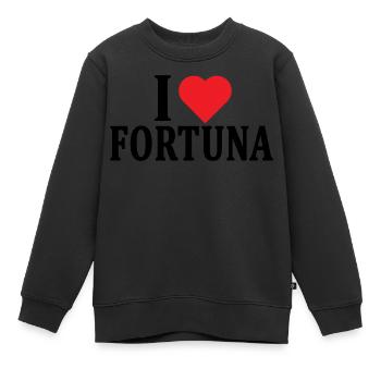 T-Shirt I love Fortuna T-Shirt Geschenkidee - Kinder Premium Organic Sweatshirt - Schwarz - Vorne - AI Model Kid Female (0cm)