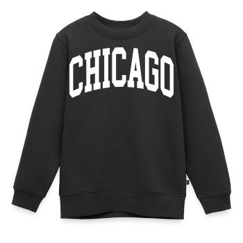 Chicago - Sweat Premium enfant bio - noir - Devant - AI Model Kid Female (0cm)