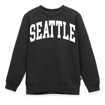 Seattle - Kinder Premium Organic Sweatshirt - Schwarz - Vorne - AI Model Kid Female (0cm)