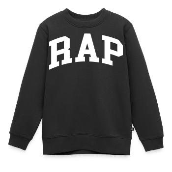 Rap - Sweat Premium enfant bio - noir - Devant - AI Model Kid Female (0cm)