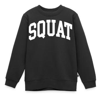 Squat - Kinder Premium Organic Sweatshirt - Schwarz - Vorne - AI Model Kid Female (0cm)