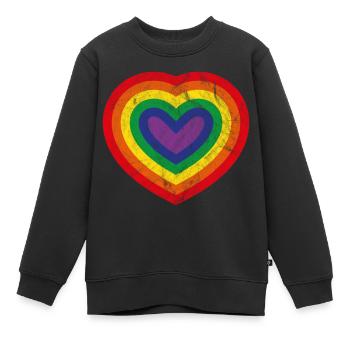 Concentric Pride Heart Vintage - Kids Premium Organic Sweatshirt - black - Front - AI Model Kid Female (0cm)