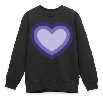 Cœur pourpre concentrique - Sweat Premium enfant bio - noir - Devant - AI Model Kid Female (0cm)