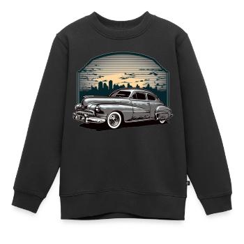 Classic Car Usa Vintage Rock n Roll Skyline - Sweat Premium enfant bio - noir - Devant - AI Model Kid Female (0cm)