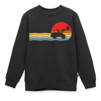 chargeuse sur pneus Retro T-shirt Chargeur sur pneus - Sweat Premium enfant bio - noir - Devant - AI Model Kid Female (0cm)