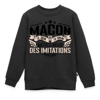 Maçon cadeau Maçon le vrai Maçon - Sweat Premium enfant bio - noir - Devant - AI Model Kid Female (0cm)