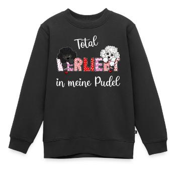 Verliebt in meine Pudel, süßes Pudelmmotiv - Kinder Premium Organic Sweatshirt - Schwarz - Vorne - AI Model Kid Female (0cm)