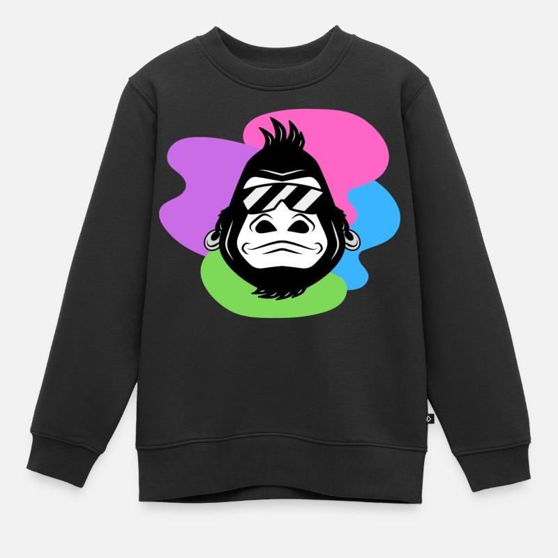 singe - Sweat Premium enfant bio - noir