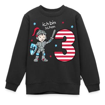 3. Geburtstag Ritter Jungen Geschenkidee - Kinder Premium Organic Sweatshirt - Schwarz - Vorne - AI Model Kid Female (0cm)