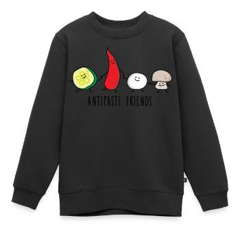 Amis Antipasti - Sweat Premium enfant bio - noir - Devant - AI Model Kid Female (0cm)