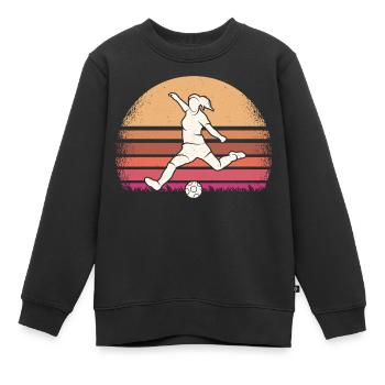 Fußballer Fußballspieler Frauen Fußball - Kinder Premium Organic Sweatshirt - Schwarz - Vorne - AI Model Kid Female (0cm)