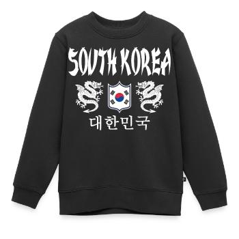Corée du Sud - Sweat Premium enfant bio - noir - Devant - AI Model Kid Female (0cm)