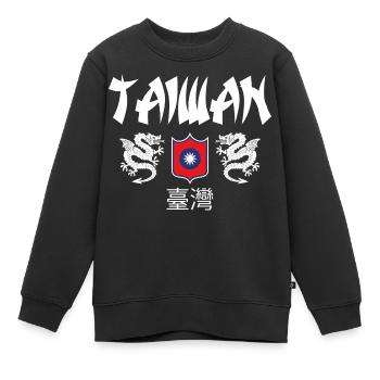 Taiwan - Kinder Premium Organic Sweatshirt - Schwarz - Vorne - AI Model Kid Female (0cm)