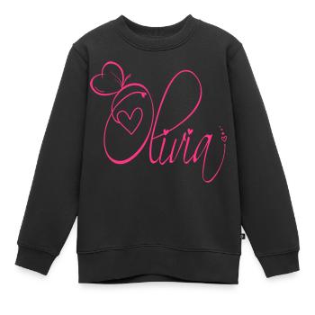 Olivia Name Vorname Mädchen Kalligrafie Dekor - Kinder Premium Organic Sweatshirt - Schwarz - Vorne - AI Model Kid Female (0cm)