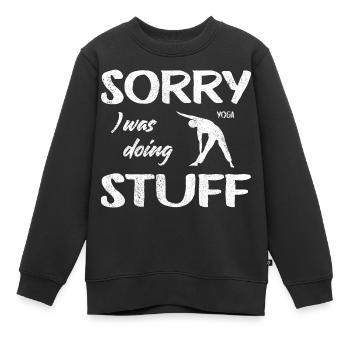 Sorry, I was doing Yoga stuff - Vintage - Kinder Premium Organic Sweatshirt - Schwarz - Vorne - AI Model Kid Female (0cm)