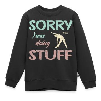 Sorry, I was doing Yoga stuff - Vintage - Kinder Premium Organic Sweatshirt - Schwarz - Vorne - AI Model Kid Female (0cm)