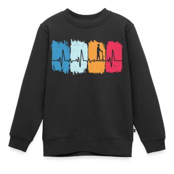 kick scooter retro heartbeat scooter scooter scooter - Kids Premium Organic Sweatshirt - black - Front - AI Model Kid Female (0cm)