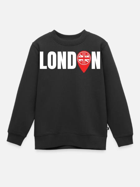 LONDON - Kinder Premium Organic Sweatshirt - Schwarz