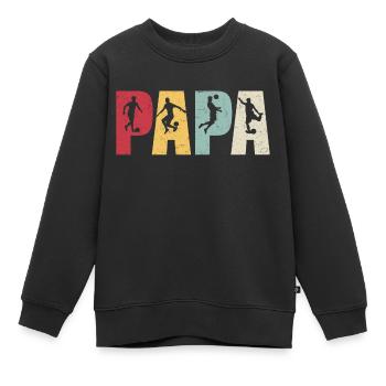 Papa Soccer Soccer Soccer Père - Sweat Premium enfant bio - noir - Devant - AI Model Kid Female (0cm)