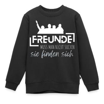 Beste Freunde FREUND Kumpel Kumpels - Kinder Premium Organic Sweatshirt - Schwarz - Vorne - AI Model Kid Female (0cm)
