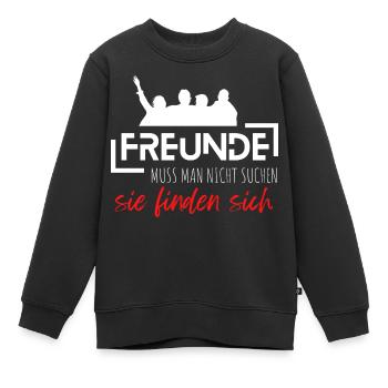 Beste Freunde FREUND Kumpel Kumpels - Kinder Premium Organic Sweatshirt - Schwarz - Vorne - AI Model Kid Female (0cm)