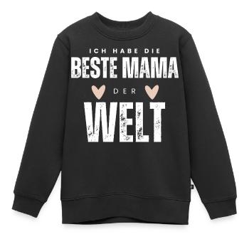 BESTE MAMA - Baby Geschenkidee Muttertag - Kinder Premium Organic Sweatshirt - Schwarz - Vorne - AI Model Kid Female (0cm)