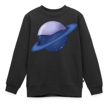 Galaxy Planet - Kids Premium Organic Sweatshirt - black - Front - AI Model Kid Female (0cm)