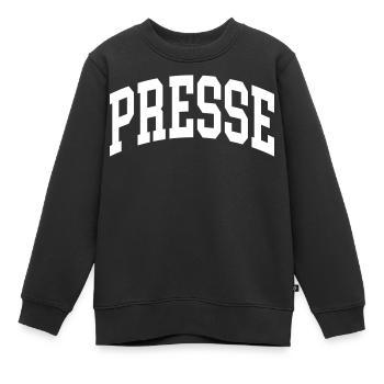 Presse - Kinder Premium Organic Sweatshirt - Schwarz - Vorne - AI Model Kid Female (0cm)