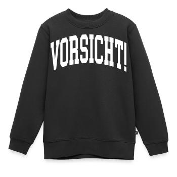 Vorsicht - Kinder Premium Organic Sweatshirt - Schwarz - Vorne - AI Model Kid Female (0cm)