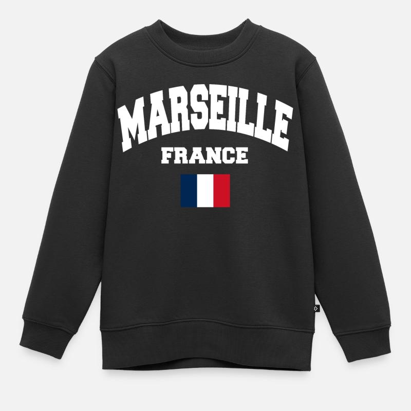 Marseille - Sweat Premium enfant bio - noir