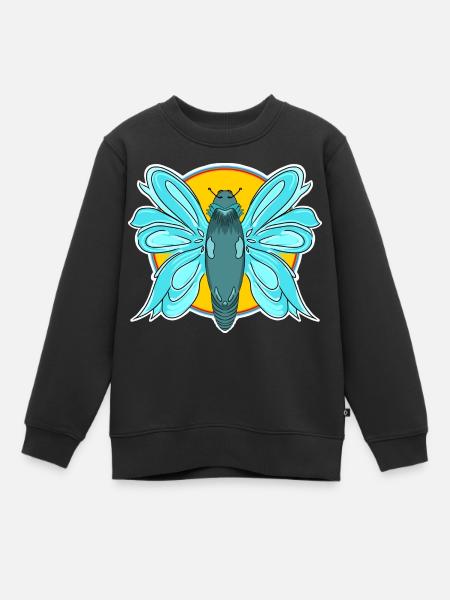 Les papillons sont toujours dans - Sweat Premium enfant bio - noir