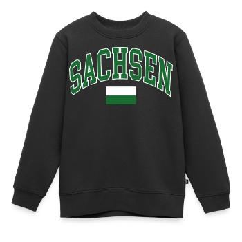Drapeau de Saxe - Sweat Premium enfant bio - noir - Devant - AI Model Kid Female (0cm)