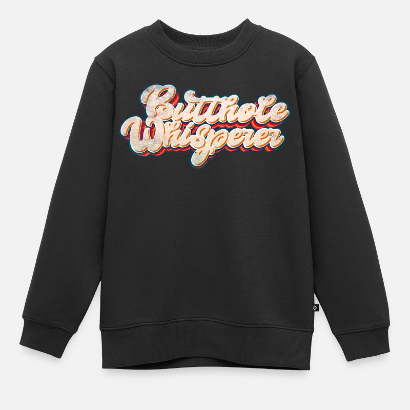 Butthole Whisperer - Kids Premium Organic Sweatshirt - black