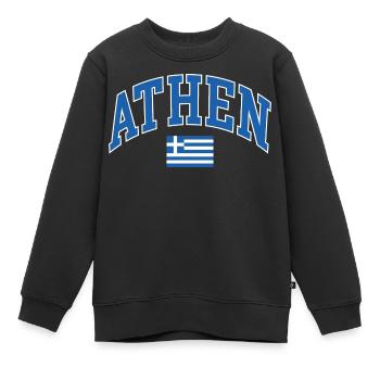 Athen - Kinder Premium Organic Sweatshirt - Schwarz - Vorne - AI Model Kid Female (0cm)
