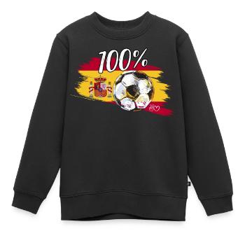 Fußball Fußball Fan Espagne Spanien - Kinder Premium Organic Sweatshirt - Schwarz - Vorne - AI Model Kid Female (0cm)