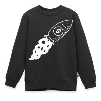Dollar d’argent fusée - Sweat Premium enfant bio - noir - Devant - AI Model Kid Female (0cm)
