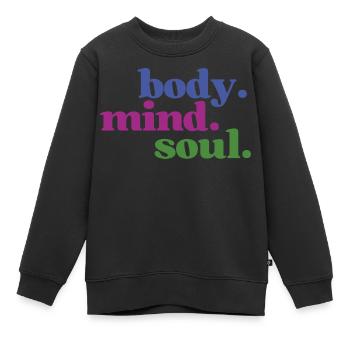 Corps Âme - Corps Harmonie de l’Âme - Sweat Premium enfant bio - noir - Devant - AI Model Kid Female (0cm)