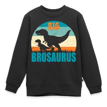 Grand Brosaurus Grand FrèreAurus Dino Frère - Sweat Premium enfant bio - noir - Devant - AI Model Kid Female (0cm)