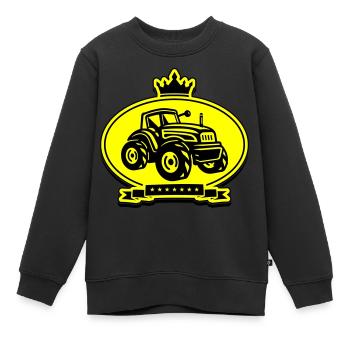 Tracteur Farmer Silhouette Trekker - Sweat Premium enfant bio - noir - Devant - AI Model Kid Female (0cm)