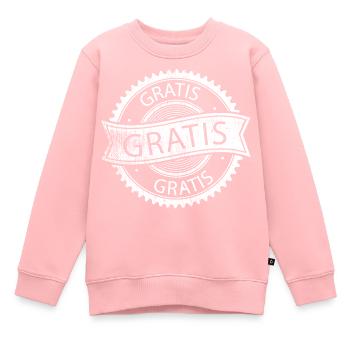 Gratis Aufkleber - Kinder Premium Organic Sweatshirt - Rosa - Vorne - AI Model Kid Female (0cm)