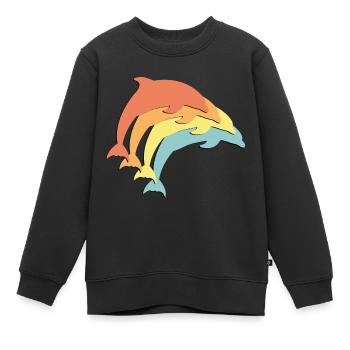 Delfine Delfin Dolphin - Kinder Premium Organic Sweatshirt - Schwarz - Vorne - AI Model Kid Female (0cm)