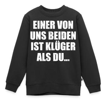 Duo de dictons intelligents - Sweat Premium enfant bio - noir - Devant - AI Model Kid Female (0cm)