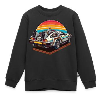 Future Car Voiture Rapide Rétro Vintage - Sweat Premium enfant bio - noir - Devant - AI Model Kid Female (0cm)