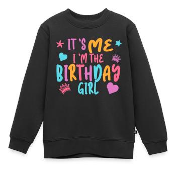 Birthday girl - Kids Premium Organic Sweatshirt - black - Front - AI Model Kid Female (0cm)