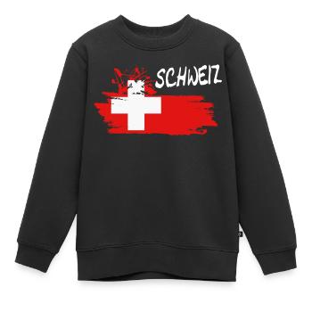 Schweiz Swiss Switzerland - Kinder Premium Organic Sweatshirt - Schwarz - Vorne - AI Model Kid Female (0cm)