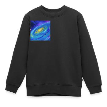Galaxie spirale - Sweat Premium enfant bio - noir - Devant - AI Model Kid Female (0cm)