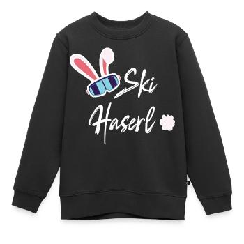 Skihaserl - Skihase - Ski - Vacances au ski - Sweat Premium enfant bio - noir - Devant - AI Model Kid Female (0cm)
