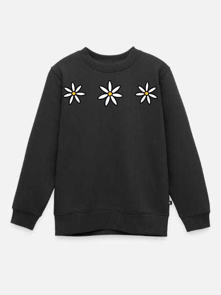 Three daisies - Kids Premium Organic Sweatshirt - black