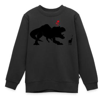 T Rex in love - Kids Premium Organic Sweatshirt - black - Front - AI Model Kid Female (0cm)